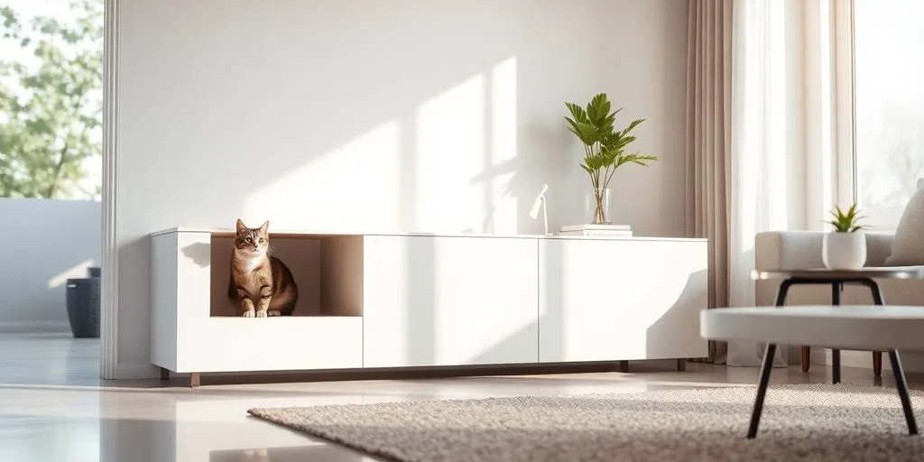 Snygg kattlåda möbel